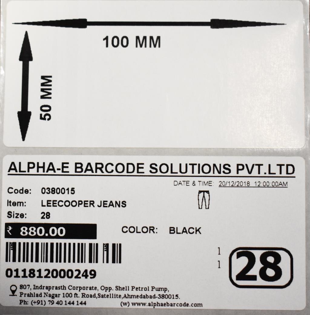 100MM X 50MM LABEL ROLL - PLAIN