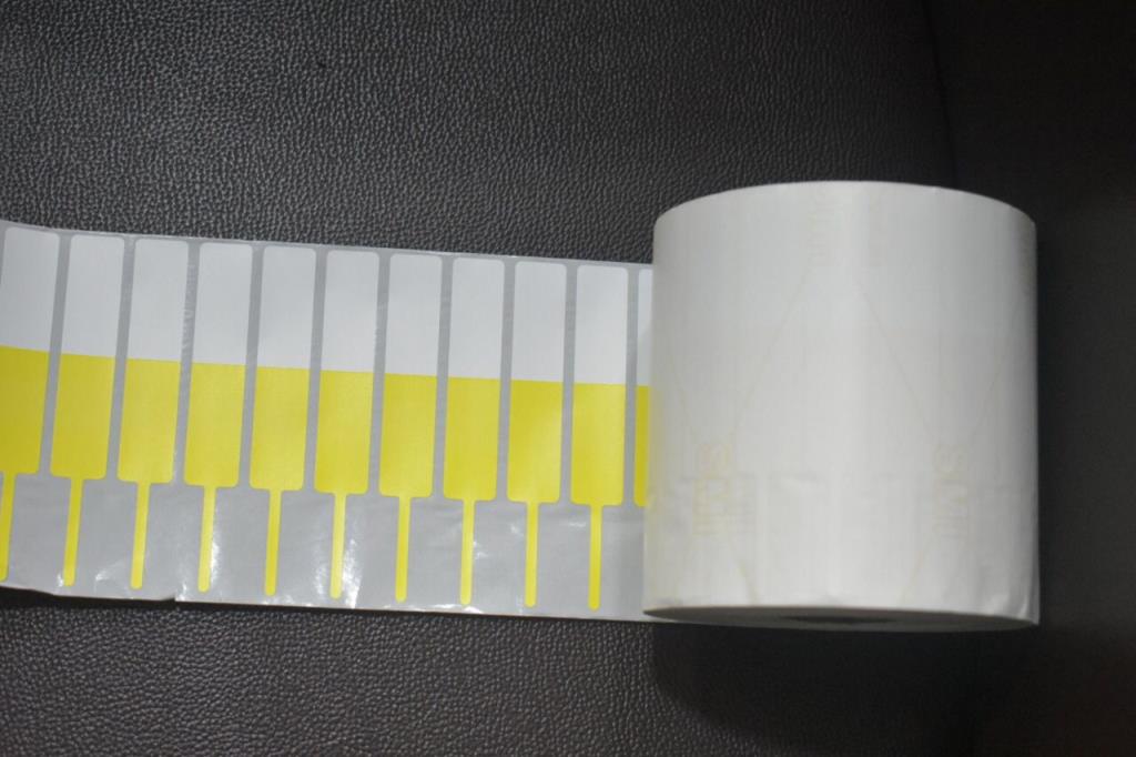 81MMX12MM LABEL ROLL (JEWELLERY- HALF YELLOW)(2500 LABEL)