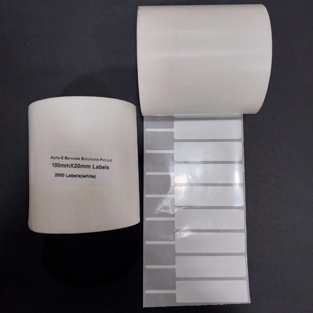 100MM X 20MM JEWELLERY ROLL 2500 Labels ( PLAIN)