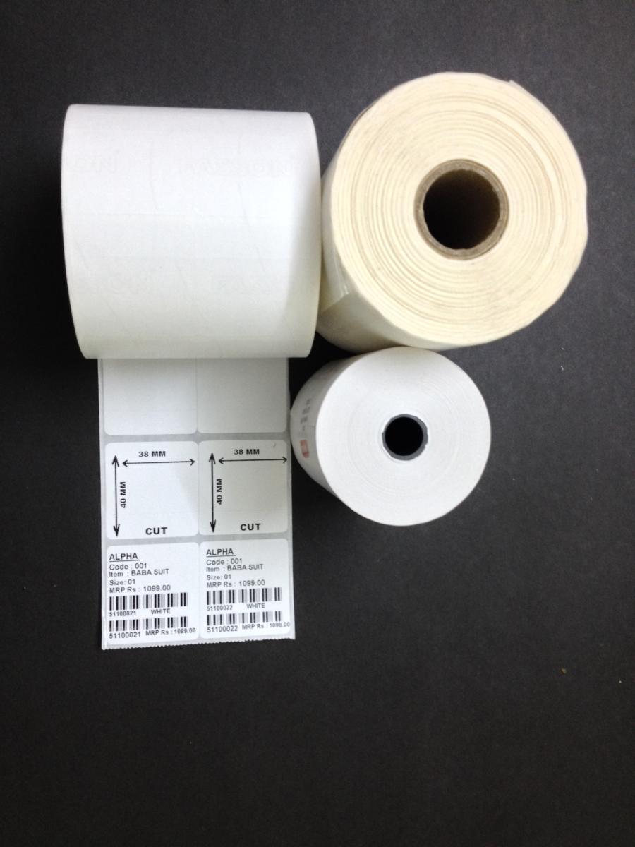 38MM X 40MM LABEL ROLL - 2 UPS (2400 Labels / Roll)