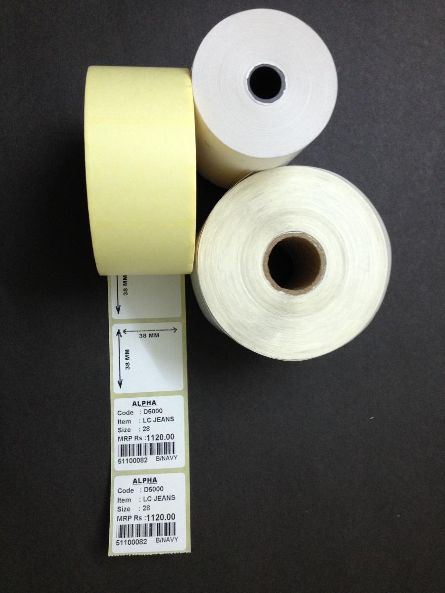 38MM X 38MM LABEL ROLL - 1 UPS (1200 Labels / Roll)